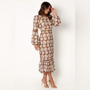Petal & Pup long sleeve lace maxi dress